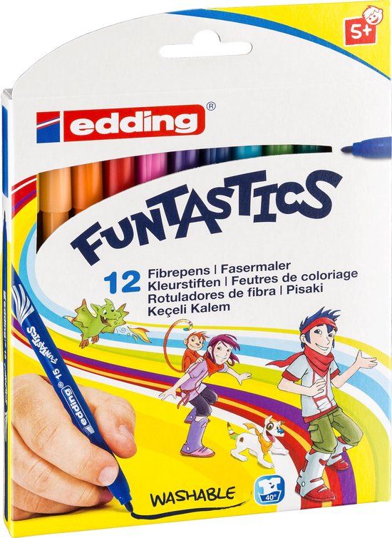 Edding 15 FUNTASTICS - Kleurstiften - 12 stuks - 1 mm punt - 12 kleuren