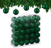Relaxdays boules de Noël set de 50 - Ø 6 cm - plastique - incassable - vert foncé