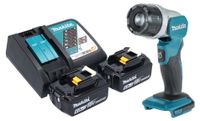 Makita DML 808 RG accu-handlamp 14,4 / 18 V 190 lm LED + 2x oplaadbare accu 6,0 Ah + oplader
