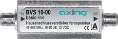 Axing BVS 10-00 miniatuur inline versterker 12 V voor kabeltelevisie of Antene (20 dB, 47-862 MHz)