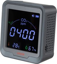 VEVOR CO2-Melder, CO2-Monitor met Temperatuur- en Vochtigheidsweergave, Ndir-Sensor, Koolstofdioxidemeter, CO2-detector voor Buitengebruik, Thuis, Op Kantoor, In de Auto, Wandmontage Mogelijk