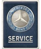 Mercedes-Benz Metalen Bord 30 x 40 cm - Service Embleem Blauw