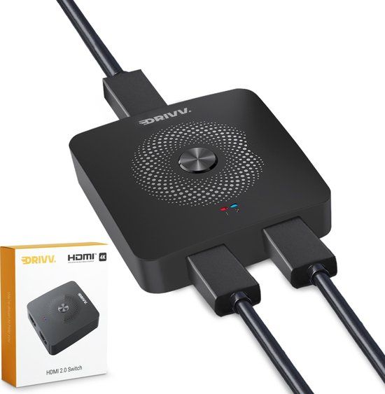 Drivv. HDMI Switch - 2-in-1 / 1-in-2 - 4K - Bi-directioneel - Zwart
