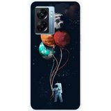 Cosmonaute aux ballons Bedrukt siliconen hoesje compatibel met Oppo A77 5G, Oppo A57 4G, Oppo A57 5G