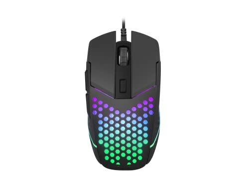 Fury Battler Gaming-muis, USB, 6400 DPI, 6 toetsen, optisch, RGB-achtergrondverlichting, licht, zwart