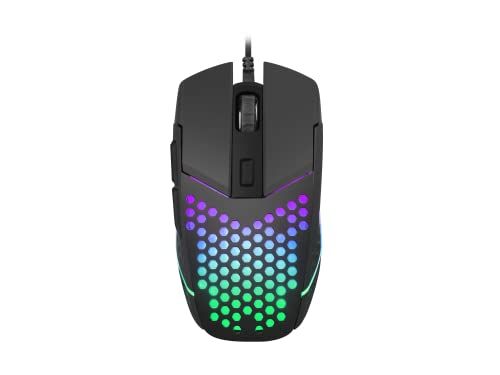 Fury Battler Gaming Mouse - USB - 6400 DPI - 6 Buttons - Optical - RGB Backlight - Black