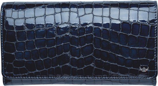 Golden Head Portemonnee / Portefeuille Dames - Leer - Krokodillenprint - Blauw Croco