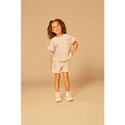 Stains&Stories gestreept T-shirt met textuur groen