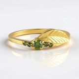 Cavill - Zilveren Damesring 925 Sterling - 0,15 ct Groene Afrikaanse Diamant I2 - Ronde Briljant Slijpsel - Elegante Ring met Prong Zetting