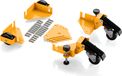 Wiltec Set 4x Roulettes Meuble pivotante 850 x 850 mm 2 Roulettes avec Frein Noir-orange Charge 180 kg