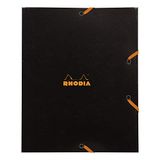 RHODIA 19249C - Elastomap - Kartonnen Map 3 Flappen Zwart - 19 x 24 cm