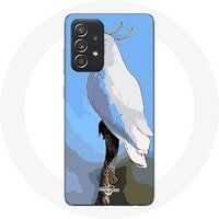 Maniacase Etui voor Samsung Galaxy A52 kaketoe wit papegaaien vogels