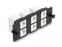 Delock Keystone Adapter Panel 6 port black