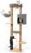 Arbre à chat 188 cm - tour à chat murale - poteau griffoir en jute - panier suspendu - perchoir extra large pour chat - appartement pour chat - caoutchouc massif bois