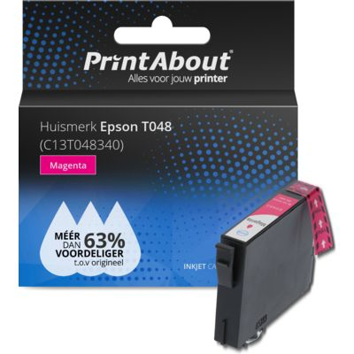 PrintAbout   Huismerk Epson T0483 (C13T048340) Inktcartridge Magenta