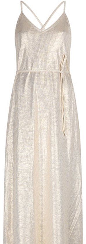 Lofty Manner Jurk Vaiana - Lang - Mouwloos - V-hals - Goud/Beige