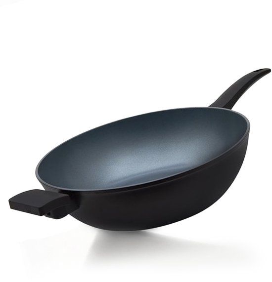 BE Living Wokpan - Ø 32 cm - Zwart - Keramisch - Inductie - PFAS Vrij - Delight Series