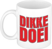 Bellatio Decorations Afscheid cadeau mok collega - dikke doei - rood - 300 ml - keramiek