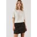 Mikuta La Jupe Courte Droite Scintillante Noire en Tweed