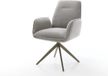 DELIFE Chaise de salle à manger Zoa-Flex cadre croisé large finition avec tissu doux titane avec structure gris pivotant à 360° fonction bascule noyau à ressorts ensachés
