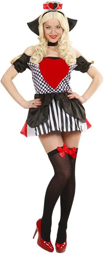 Widmann Casino Kostuum Harten Koningin Vrouw Medium Carnaval kostuum Verkleedkleding