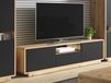 Mobistoxx ASTER Meuble TV 180 cm 2 portes 1 tiroir noir mat/chêne taurus
