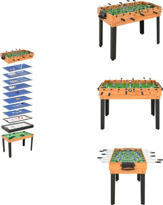vidaXL Multispeeltafel 15-in-1 esdoornkleurig