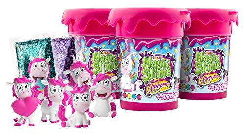 Craze roze roze Magic Slime Unicorn magische slijm voor kinderen 3X 150g doos incl. eenhoorn figuur set van 3 17234, 17234-450g