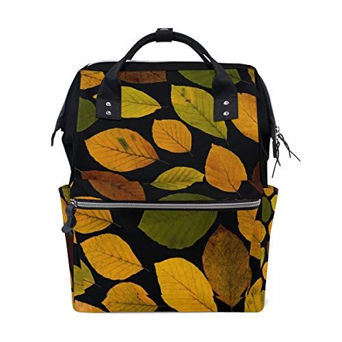 MONTOJ Bladeren Esdoorn Herfst Blad Patroon Canvas Rugzak Travel Campus Rugzak