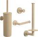 VDN Set d'accessoires pour toilettes en acier inoxydable beige 4 pièces
