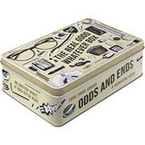 Nostalgic-Art Retro voorraaddoos plat, 2,5 l, Whatever Odds & Ends Box – cadeau-idee voor je huis, blik met deksel, vintage design