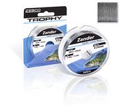 Zebco Kwaliteit Trophy Zander monofiele vislijn hengel accessoires snoekbaars, grijs, 0,32 mm