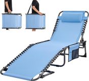 Merkloos Vouwstoel Lounge - Verstelbare ligstoel - Blauw