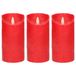 Anna's Collection - 3x Bougies LED rouges / bougies pilier 15 cm - Bougies de luxe à piles avec flamme mobile