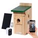dobar® Eazy nestkast met wifi-camera en zonnepaneel, vogelobservatie met nesthulp van hout en app, Ø 30 mm invliegat, groen