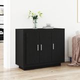 vidaXL Dressoir Zwart Eiken 92 x 35 x 75 cm Bewerkt Hout
