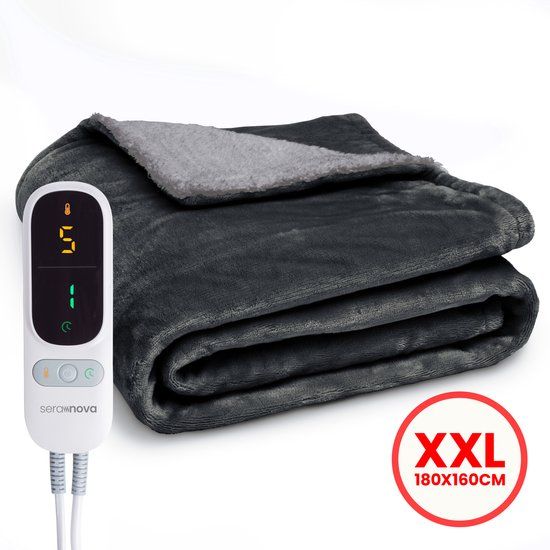 Seranova Elektrische Deken XXL - Antraciet - 180x160 cm