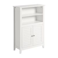 SoBuy BZR13-W Badkamerkast - Witte Compositiehout met Twee Planken
