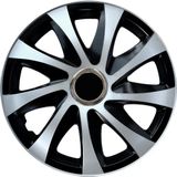 NRM DRIFT Extra - Universele wieldoppen 16" - Set van 4 stuks - Zwart / Zilver