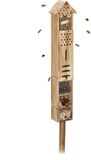 Merkloos Relaxdays Bijenhotel op paal - Groot - 150 x 15,5 x 11 cm - Hout - Staand - Insectenhuis
