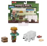 Mattel Minecraft Fisherman and Polar Bear Figures