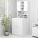 Merkloos Wasmachinekast - Badkamerkast Organizer - Opbergen - Houten Constructie - 705 x 255 x 90 cm - Wit