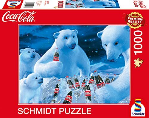 Schmidt Spiele GmbH Coca Cola Puzzle 1000 Teile. Motiv Polarbären: Erwachsenenpuzzle Coca Cola