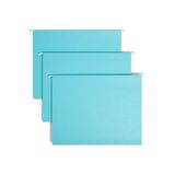 Hanging Aqua Hanging File Folders, 1/5 Tab, 11 Point Stock, Letter, 25/Box