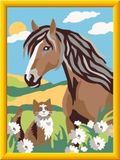 Ravensburger CreArt, Malen nach Zahlen Kinder - Pferd und Kätzchen