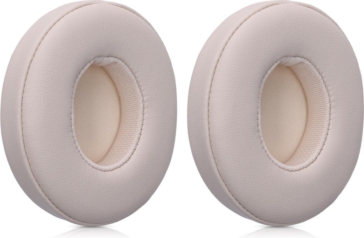 kwmobile 2x oorkussens compatibel met Beats Solo 2 Wireless / 3 - Earpads voor koptelefoon in beige