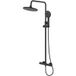 Satsstkebc Ensemble de douche basique avec mitigeur thermostatique, douche de tête, douchette à main, noir mat