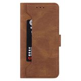 Hoes Samsung Galaxy S22 Plus PU Leather Flip Case Phone Case met kaarthouder en portemonnee - Brown Button Back Cover