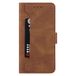 Hoes Samsung Galaxy S22 Plus PU Leather Flip Case Phone Case met kaarthouder en portemonnee - Brown Button Back Cover
