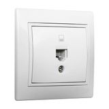 Gegevensdoos White RJ45 CAT6 data box, full mechanism, 83 x 81 x 10 mm